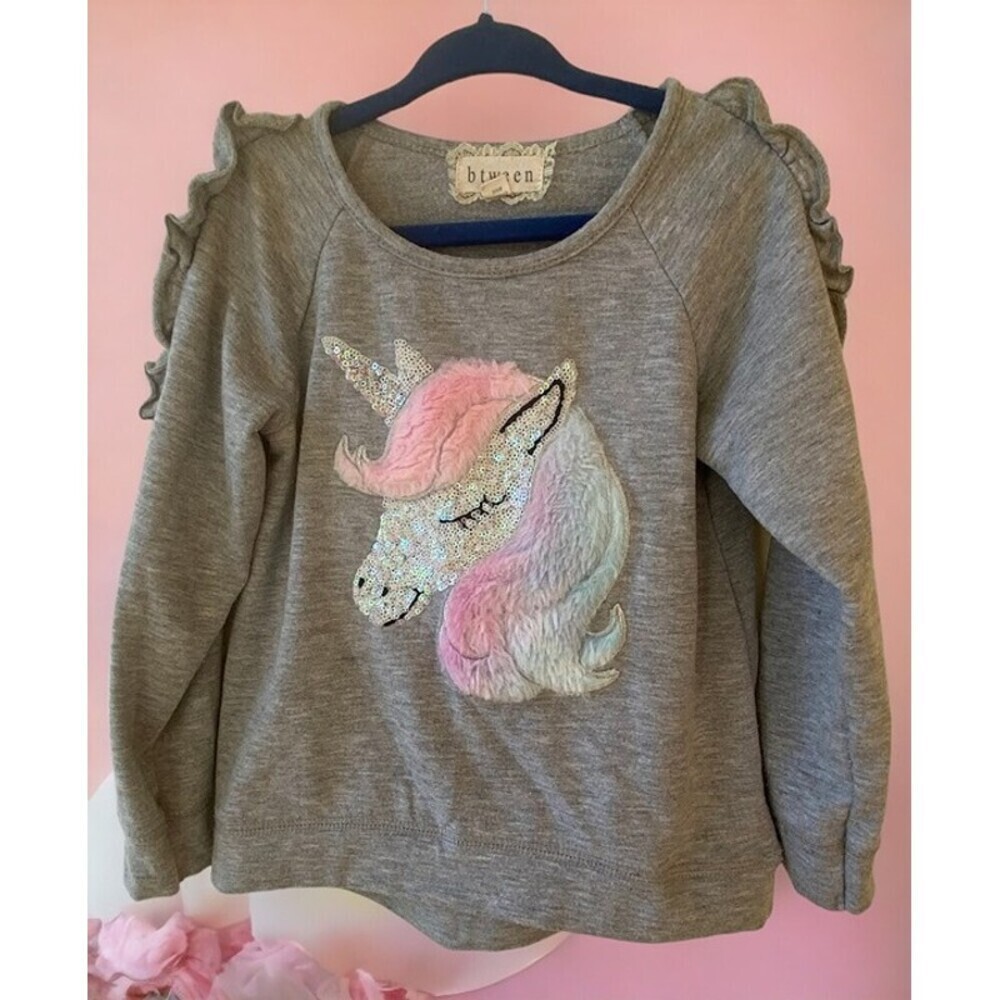 btween Unicorn Applique Sequin Sweatshirt